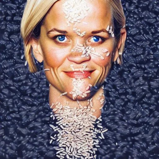 Image similar to a pile of rice double exposure reece witherspoon face