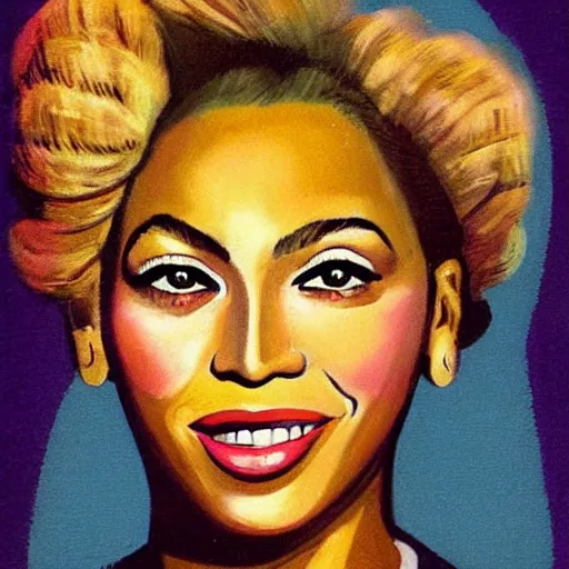 Image similar to “Beyoncé portrait, color vintage magazine illustration 1950”