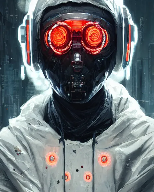 Image similar to detailed portrait ghost, cyberpunk futuristic neon, reflective puffy coat, decorated with traditional japanese ornaments by ismail inceoglu dragan bibin hans thoma greg rutkowski alexandros pyromallis nekro rene maritte illustrated, perfect face, fine details, realistic shaded, fine - face, pretty face