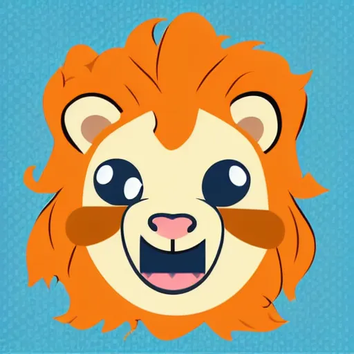 Prompt: Cute lion floating with balloon cartoon vector icon illustration. animal love icon concept. flat cartoon style