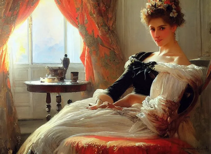 Image similar to by ivan shishkin and vladimir volegov and alexander averin and delphin enjolras