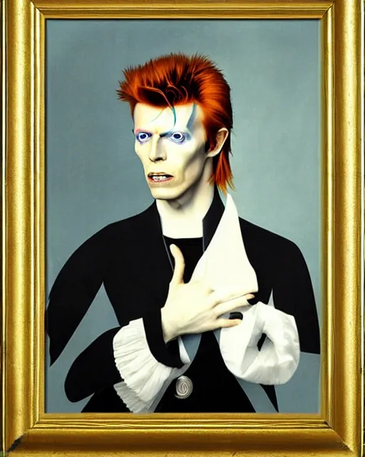 Image similar to david bowie by jean auguste dominique ingres