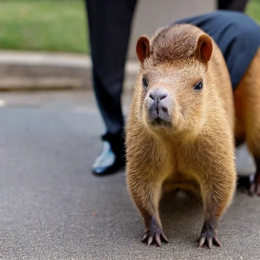 Prompt: Capybara as business man wearing a suit