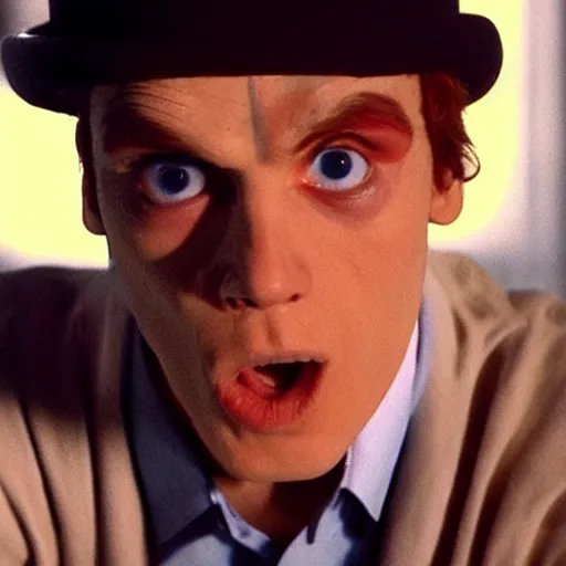 Image similar to Live Action Still of Jerma in A Clockwork Orange, real life, hyperrealistic, ultra realistic, realistic, highly detailed, epic, HD quality, 8k resolution, body and headshot, film still