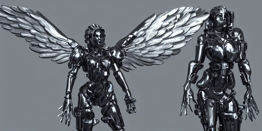 Image similar to a mechanical angel trending of artstation unreal engine