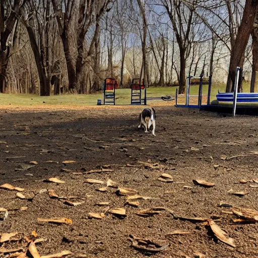 Image similar to a dog’s eye view of the dog park