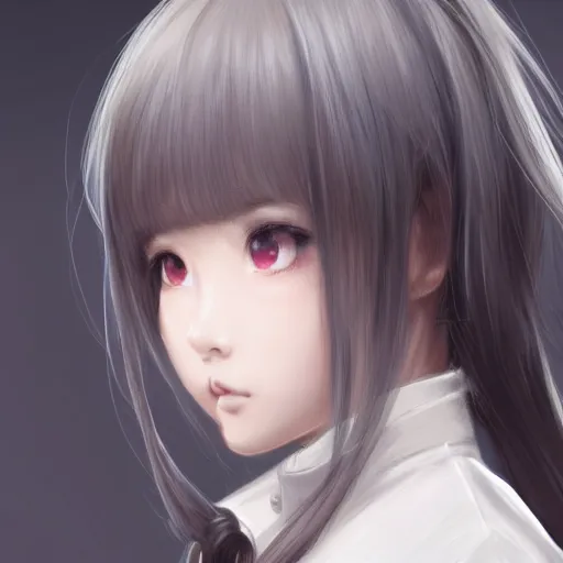 Image similar to ultra-detailed, amazing details, grayish palette, HD semirealistic anime CG concept art digital painting of a Japanese schoolgirl, by a Chinese artist at ArtStation, by Huang Guangjian, Fenghua Zhong, Ruan Jia, Xin Jin and Wei Chang. Realistic artwork of a Chinese videogame, gentle an harmonic colors.