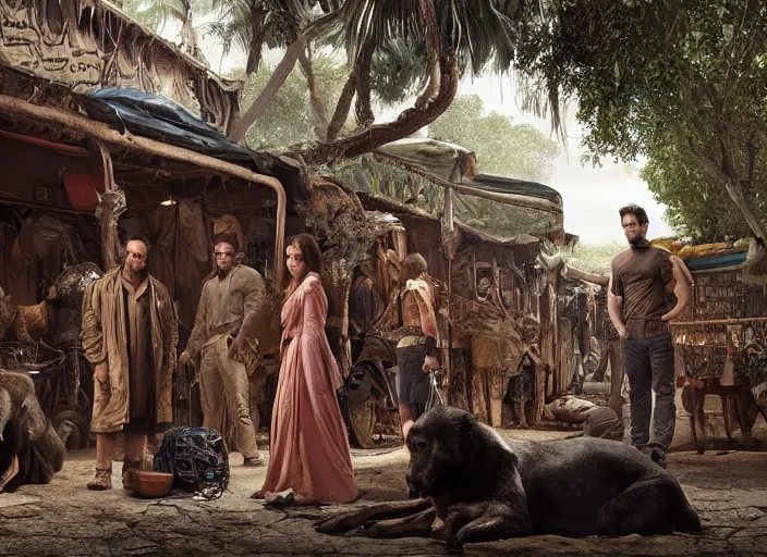 Prompt: a screenshot of animal kingdom tv series, by john william waterhouse and james gurney and theodore ralli and nasreddine dinet, oil on canvas. cinematic, hyper realism, realistic proportions, dramatic lighting, high detail 4 k