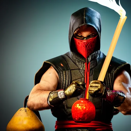 Portrait Of Ninja Scorpion Of Mortal Kombat Video Game Stable