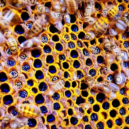 Image similar to honeycomb full of terrified eyes