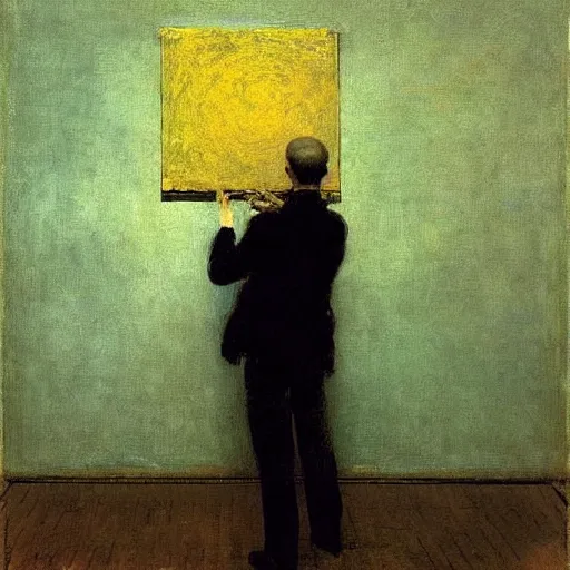 Image similar to A digital art. A rip in spacetime. Did this device in his hand open a portal to another dimension or reality?! by Eastman Johnson, by Mark Rothko lifelike