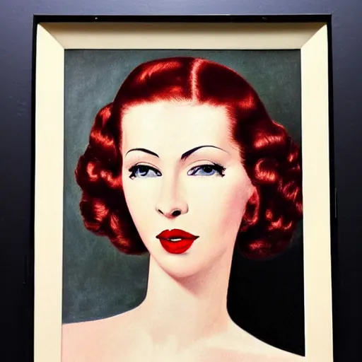 Image similar to A beautiful stunning portrait of a woman with thick red lips, she winks at the camera by Armstrong, Rolf Seed=1064516654