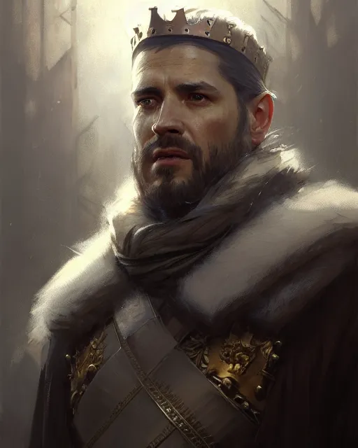 Image similar to the king in the north, with iron crown, without a beard | | realistic shaded, fine details, realistic shaded lighting painting by greg rutkowski, diego gisbert llorens, magali villeneuve, artgerm, jeremy lipkin, michael garmash, rob rey