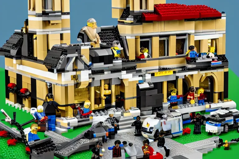 Image similar to mar - a - lago fbi raid lego set