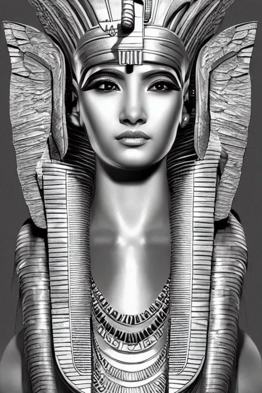 Image similar to a highly detailed beautiful portrait of a egyptian god in the style of artgerm.