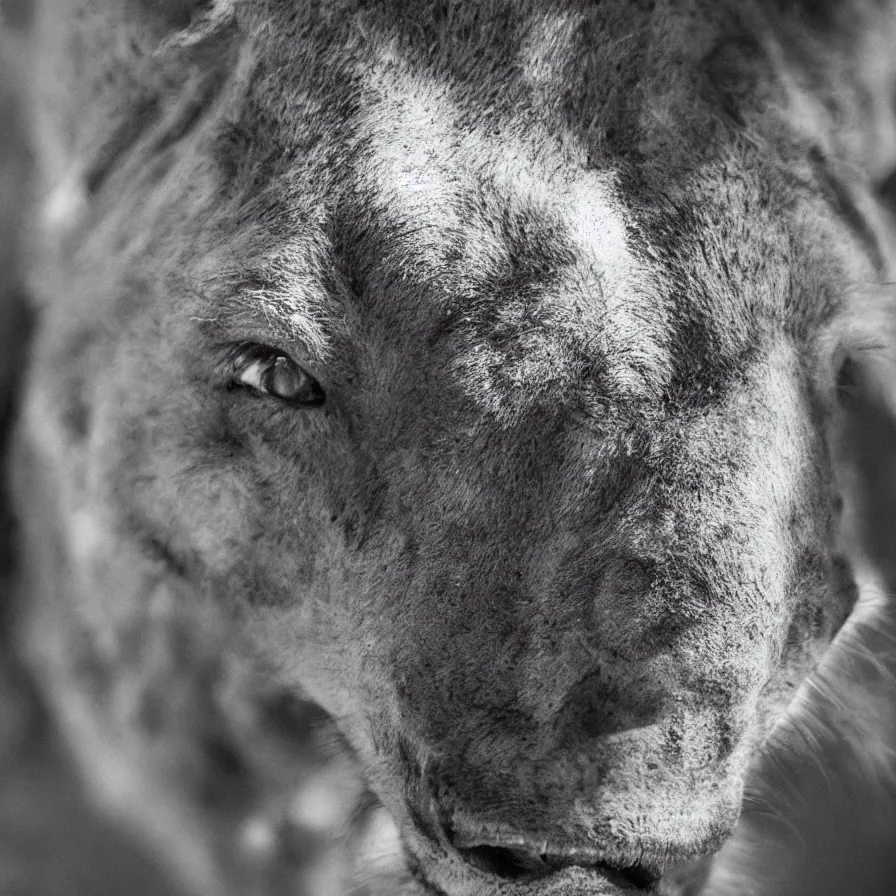 Image similar to the face of a mammal, portrait, photography, amazing shadows