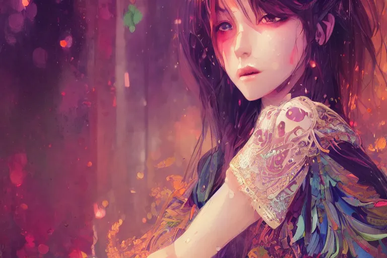 Prompt: a beautiful bohemian girl, intricate, highly detailed, digital painting, pixiv, official media, anime key visual, concept art, rich vivid colors, ambient lighting, sharp focus, illustration, art by wlop