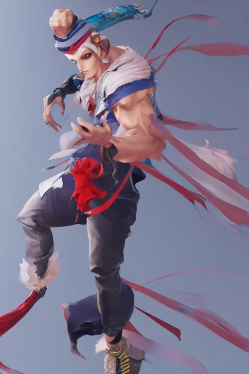 Image similar to Fashionable street fighter character with bird-like features, concept art by Jason Chan and Willian Murai, 8k, unreal engine