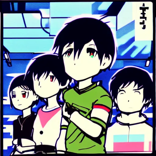 Prompt: Jetstream Sam in the video game Omori, standing next to Omori, style of Omori