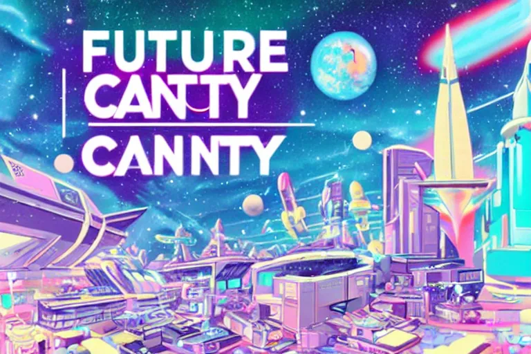 Prompt: future funk space city