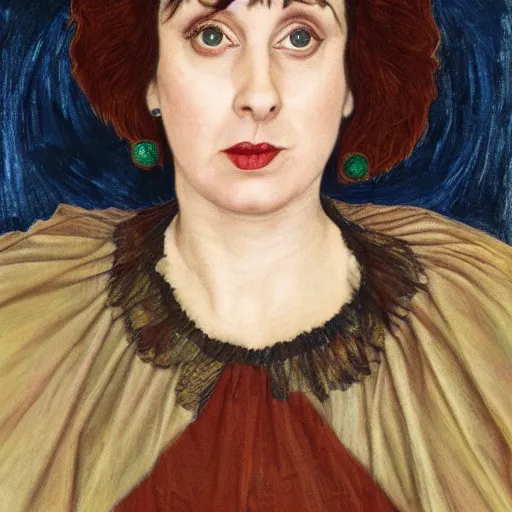 Prompt: portrait of hybrid of isy suttie and liza minelli, preraphaelite, 8 k