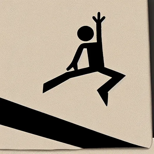 Prompt: sketch of a stickman falling down the stairway to heaven