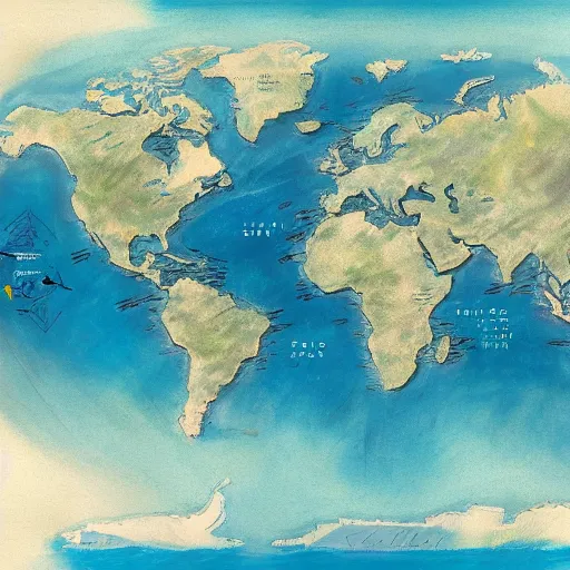 Image similar to earth, world map sketch in full image, trending on artstation, cgsociety