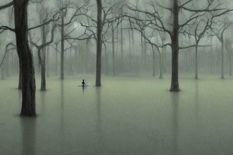 Image similar to scene from louisiana swamps, graveyard, voodoo, artwork by tim eitel