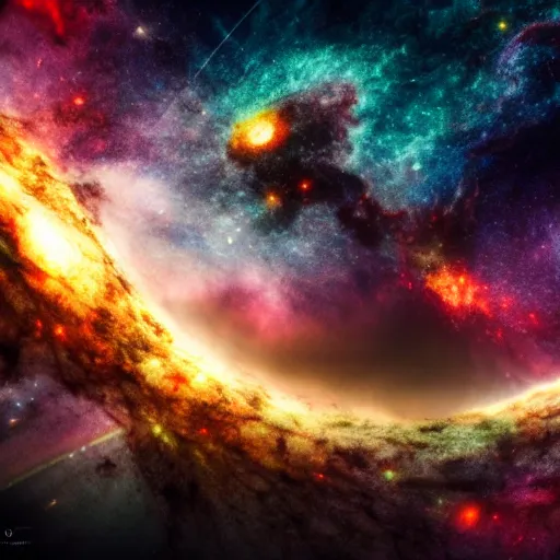 Prompt: cosmic destruction, 8k, nebulas, galaxy, clouds of dust, universe, galactic, cinematic, realistic, obliteration,