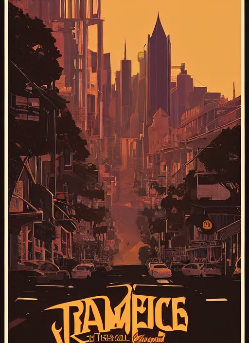 Prompt: Travel poster artwork by Michael Whelan and Tomer Hanuka, Rendering of travel to San Francisco, light and shadow, high contrast, full of details, by Makoto Shinkai and thomas kinkade, Matte painting, trending on artstation and unreal engine