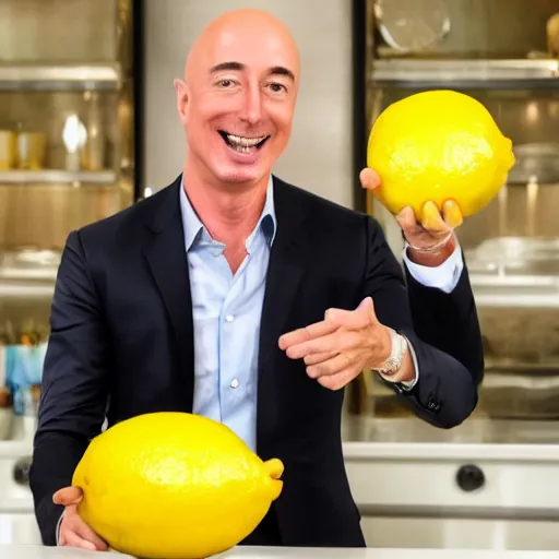 Image similar to lemon with the face of jeffrey bezos