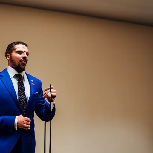 Image similar to a fox animal dressed in a suit giving a presidential speech, 8 5 mm f / 1. 4