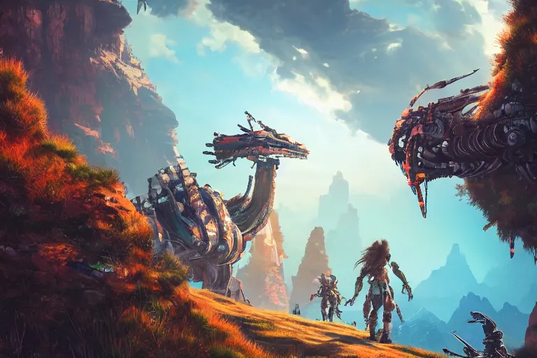 Image similar to bristleback machine mecanical creature robot of horizon forbidden west horizon zero dawn radiating a glowing aura global illumination ray tracing hdr fanart arstation by ian pesty and alena aenami artworks in 4 k