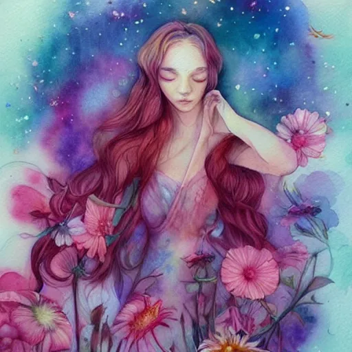 Image similar to watercolor flower 🌺🌸🌠🧚🌻 by anna dittmann