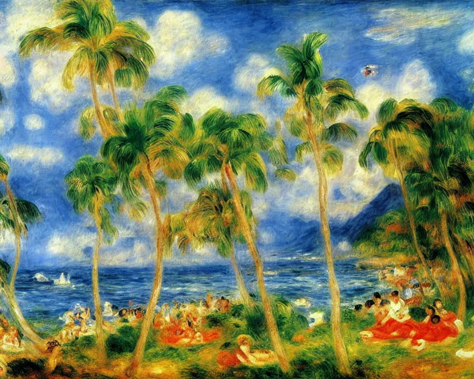 Prompt: the island of hawaii by renoir.