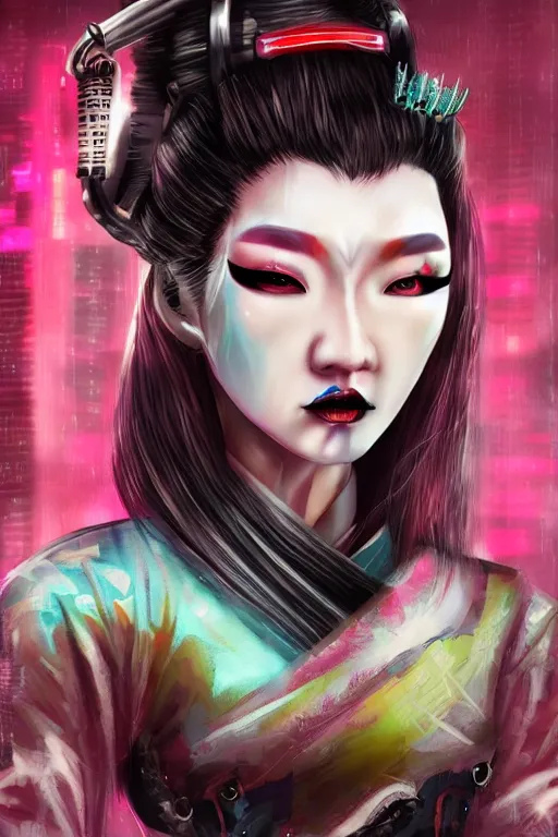 Image similar to agile geisha cyberpunk Dragon princess, digital art, 8k ,character ,realistic, portrait, hyperrealistic