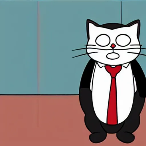 Prompt: a cat wearing a suit, doraemon style