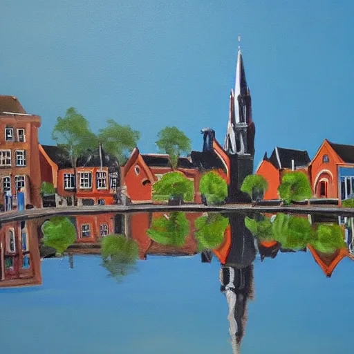 Prompt: painting of yes! delft