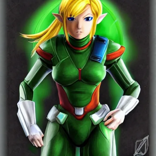 Image similar to samus aran as link