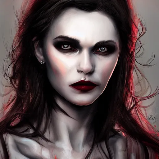 Image similar to the vampire woman portrait, fantasy art, concept art, photorealistic, highly detailed,