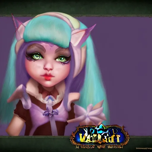 Image similar to melanie martinez as a world of warcraft character, night elf, fantasy, seen on artstation, concept, extremely detailed