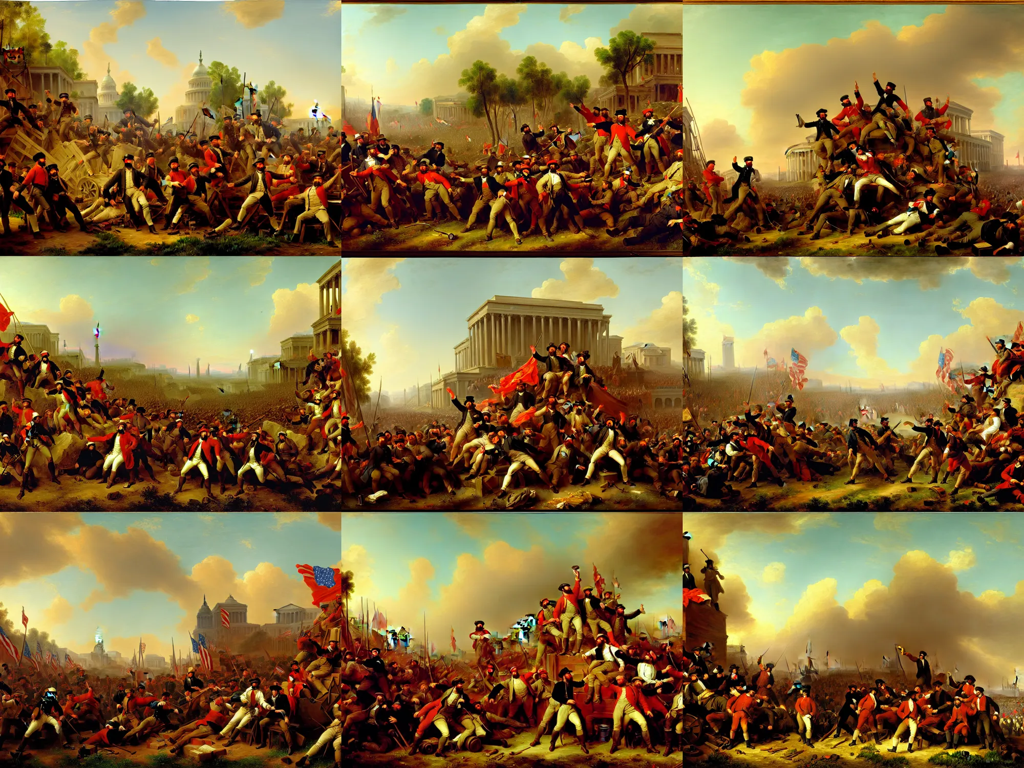 Prompt: landscape painting of the proletariat taking over the means of production in the united states in 2 0 2 2, digital painting, movement, victory, loss, highly detailed, 4 k, art by emanuel gottlieb leutze