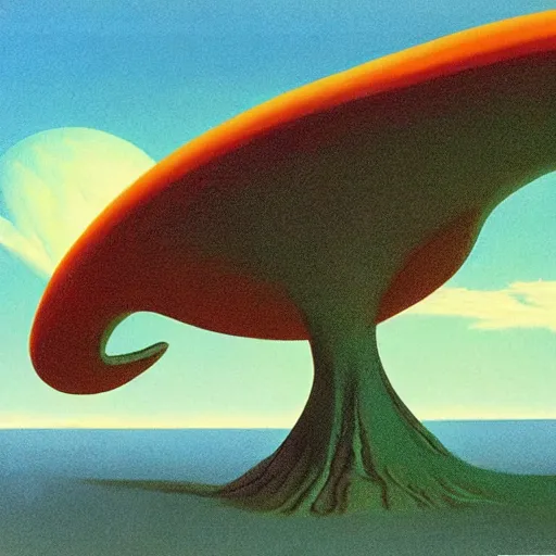 Image similar to roger dean art of a retro alien