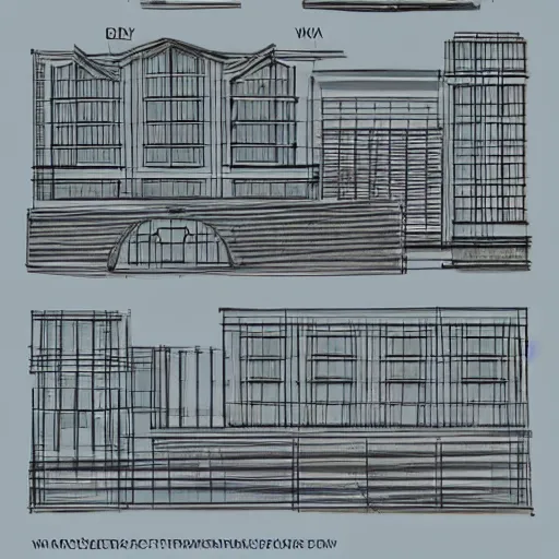Prompt: architectural sketch of a building, infographic, detailed