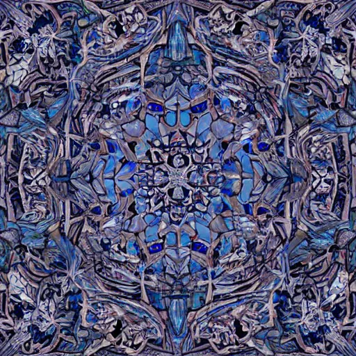 Image similar to a blue cystal in the wood table in digital in art intricate, fantasy