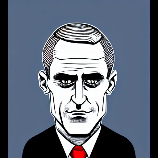 Prompt: digital portrait of secretary of denis mcdonough face with solid featureless eyes, cover art of graphic novel, evil laugh, menacing, Machiavellian puppetmaster, villain, simple style, solid colors, clean lines, clean ink, trending on artstation