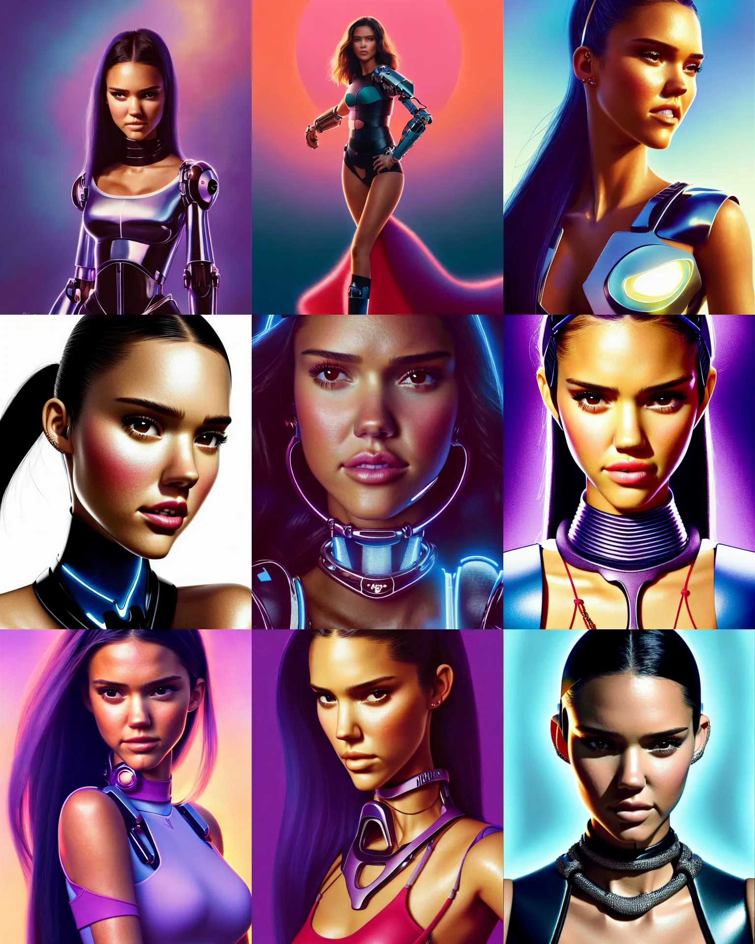 Prompt: disney pixar portrait 8 k photo of jessica alba, kendall jenner, madison beer, adriana lima, ariana grande, wearing elaborate jewelry : : as nike cyborg woman by pixar : : by weta, greg rutkowski, wlop, ilya kuvshinov, rossdraws, artgerm, annie leibovitz, rave, unreal engine, alphonse mucha : :