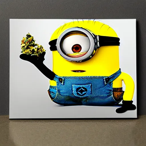 Prompt: minions smoking weed