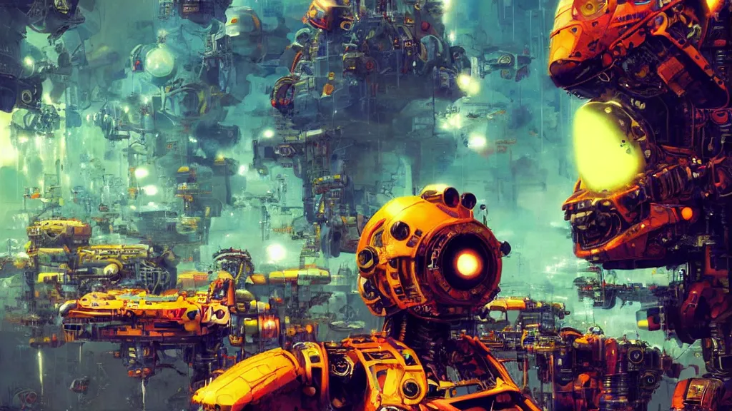Image similar to a machine conjuring!!! an image!!! from of noise!!!, by chris foss, john berkey, and diego gisbert llorens, cinematic closeup!!, accurate facial details, colorful, intricate, chaotic, fantasy realism, hopeful, 8 k render, volumetric lighting