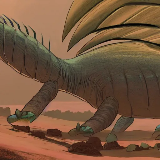 Image similar to concept art painting of cambrian life prehistoric sea creatures, detailed, cel shaded, in the style of makoto shinkai and moebius and james gurney